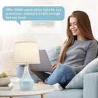 Modern Beige Nightstand Lamp — 18" - View 3