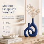 Modern Blue Vase — Set of 2 - View 4