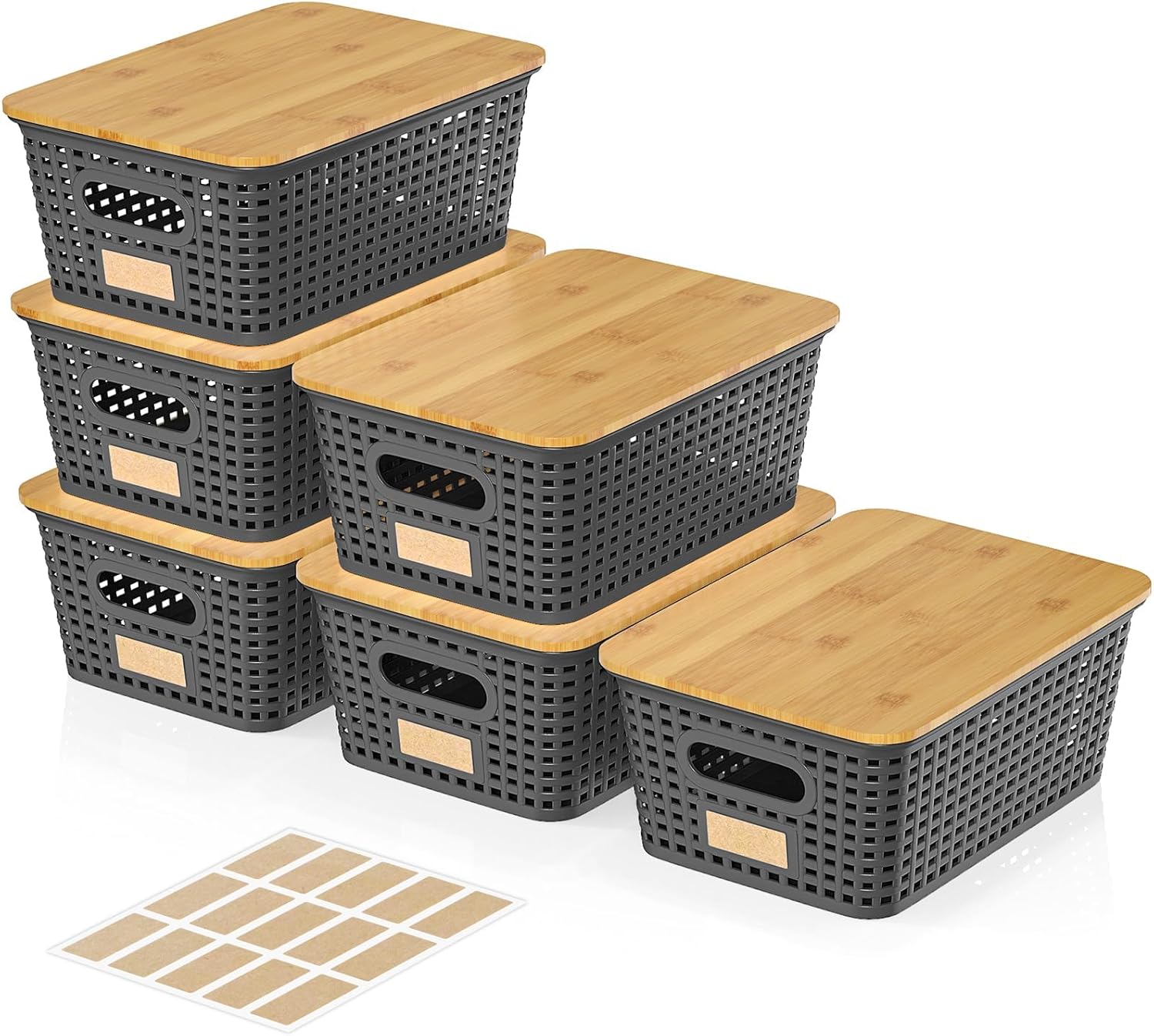 Beige Storage Bin — 10x7 — Gray