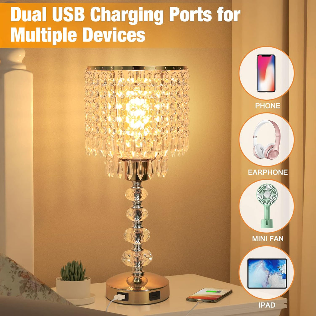 Dimmable Luxe Gold Bedside Lamp - View 3