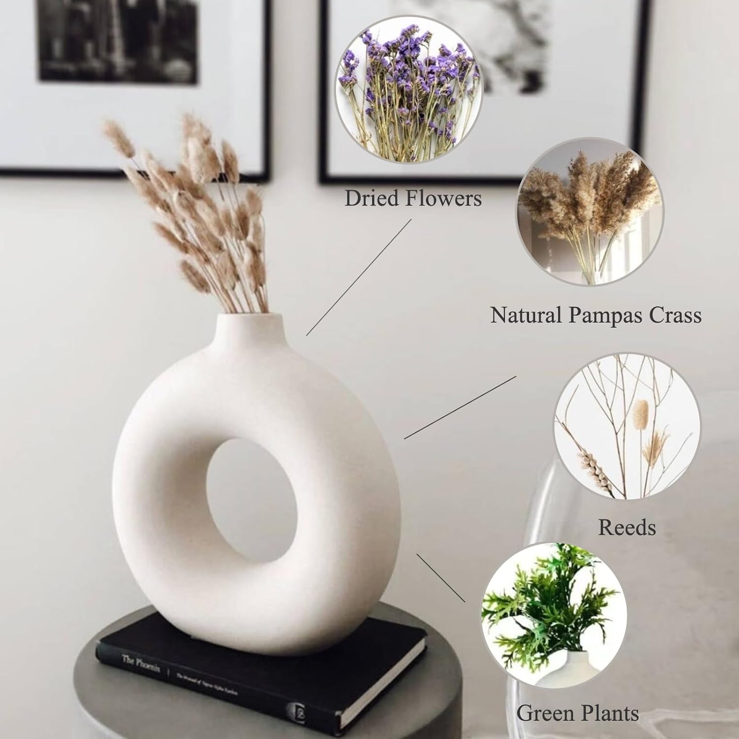Boho Black Flower Vase — Set of 2 - View 8