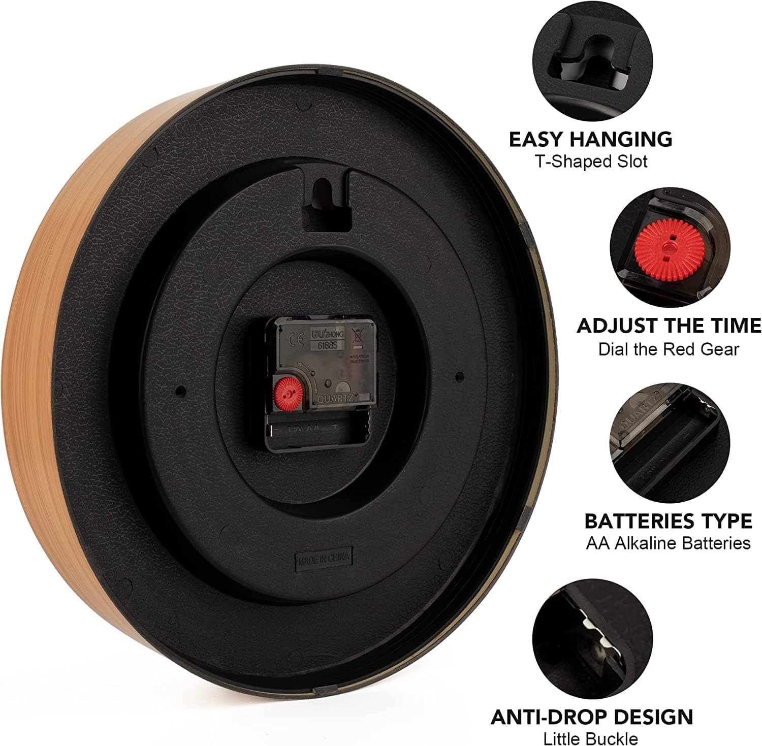 Round Wall Clock — 10" - View 3