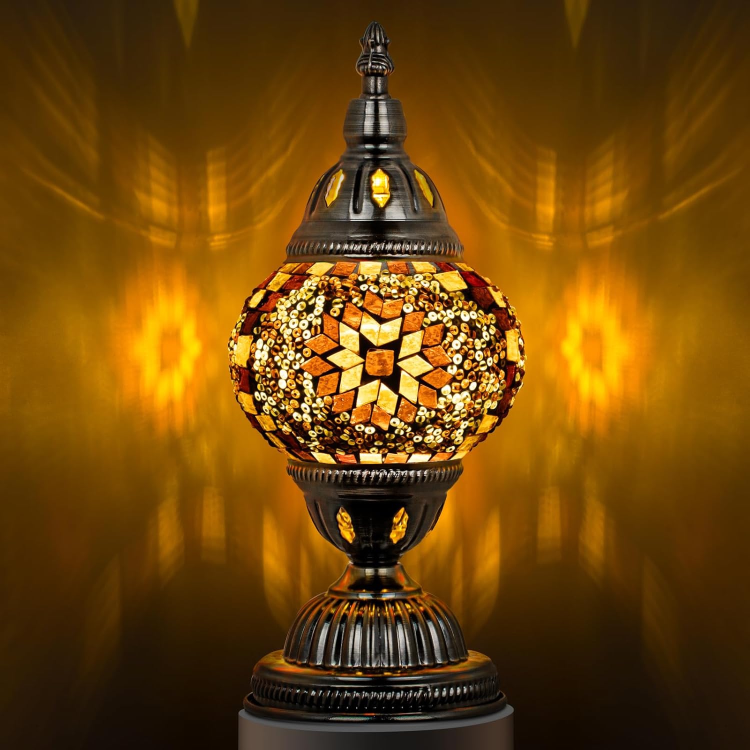 Blue Table Lamp — Yellow