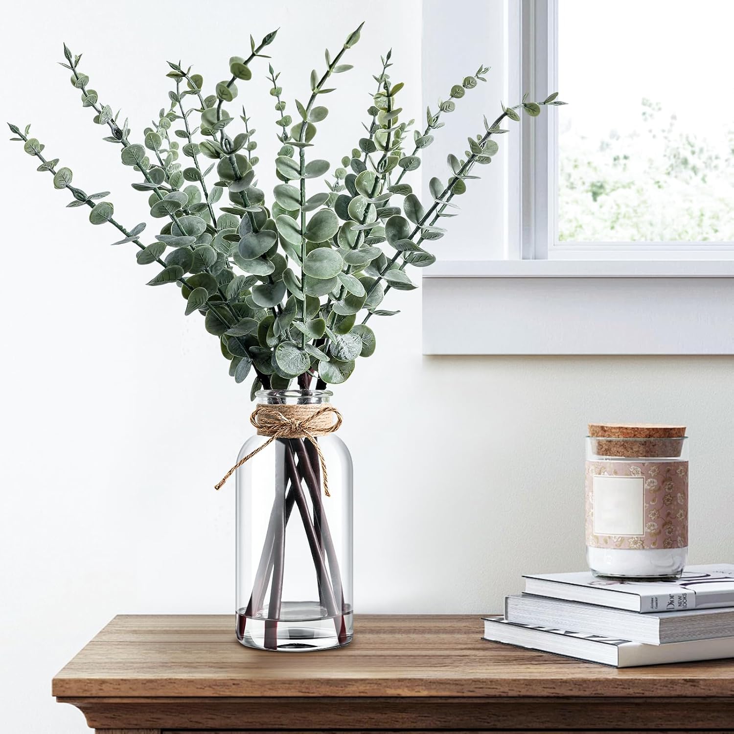 Farmhouse Glass Artificial Plant — 5" - View 9