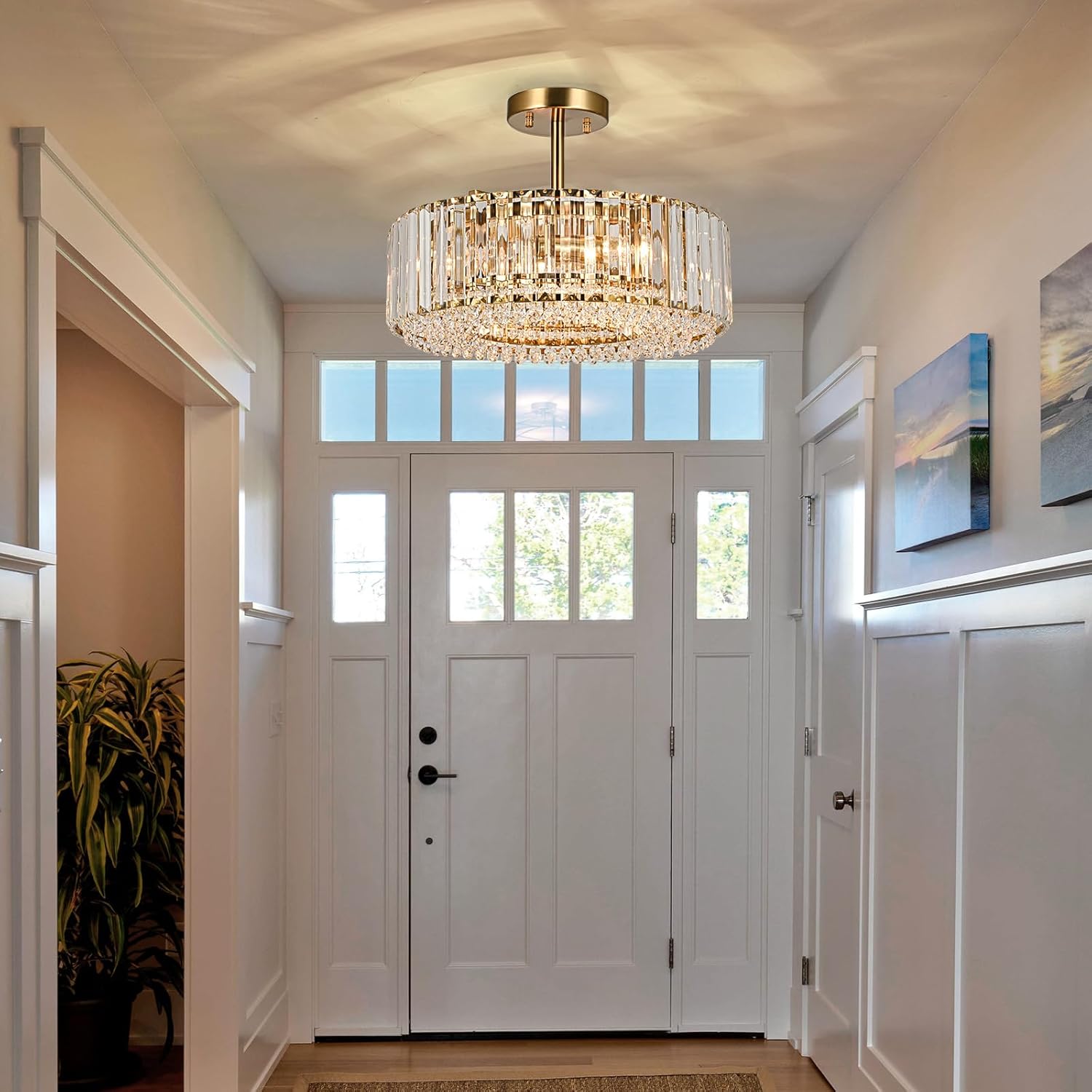 Round Luxe Gold Chandelier - View 2