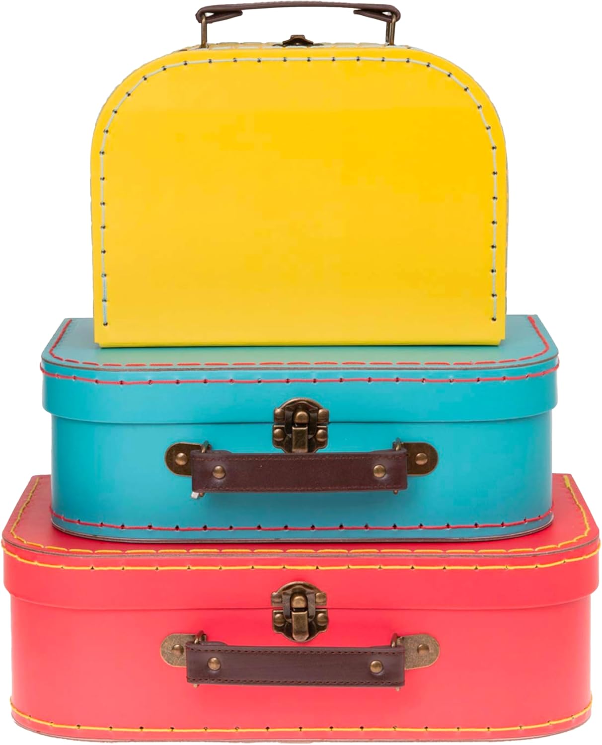 Vintage Mid-Century Gold Storage Basket — Set of 3 — Multicolor