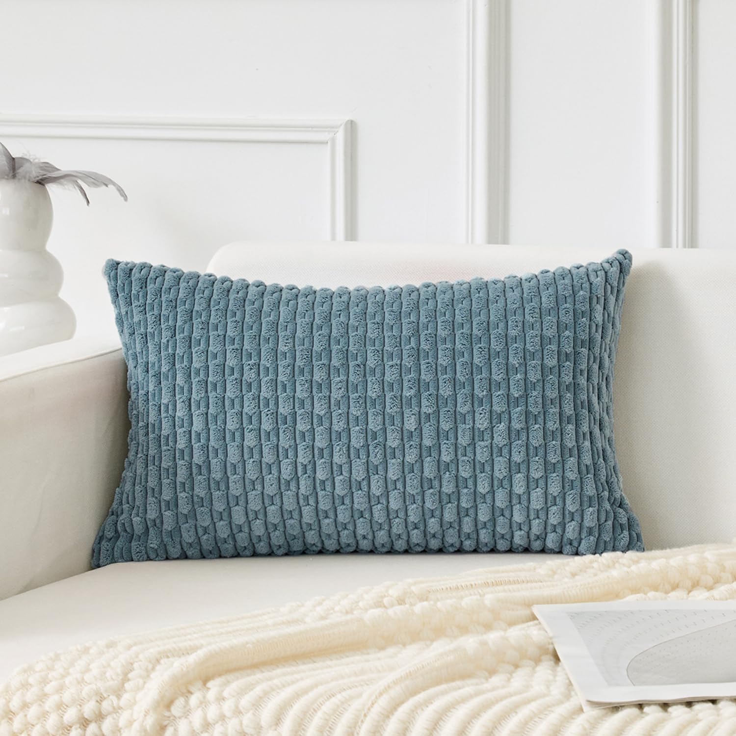 Lumbar Boho Beige Throw Pillow Cover — 36" — 24" x 14" (Pack of 1)