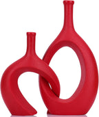 Modern Blue Vase — Set of 2 — Red