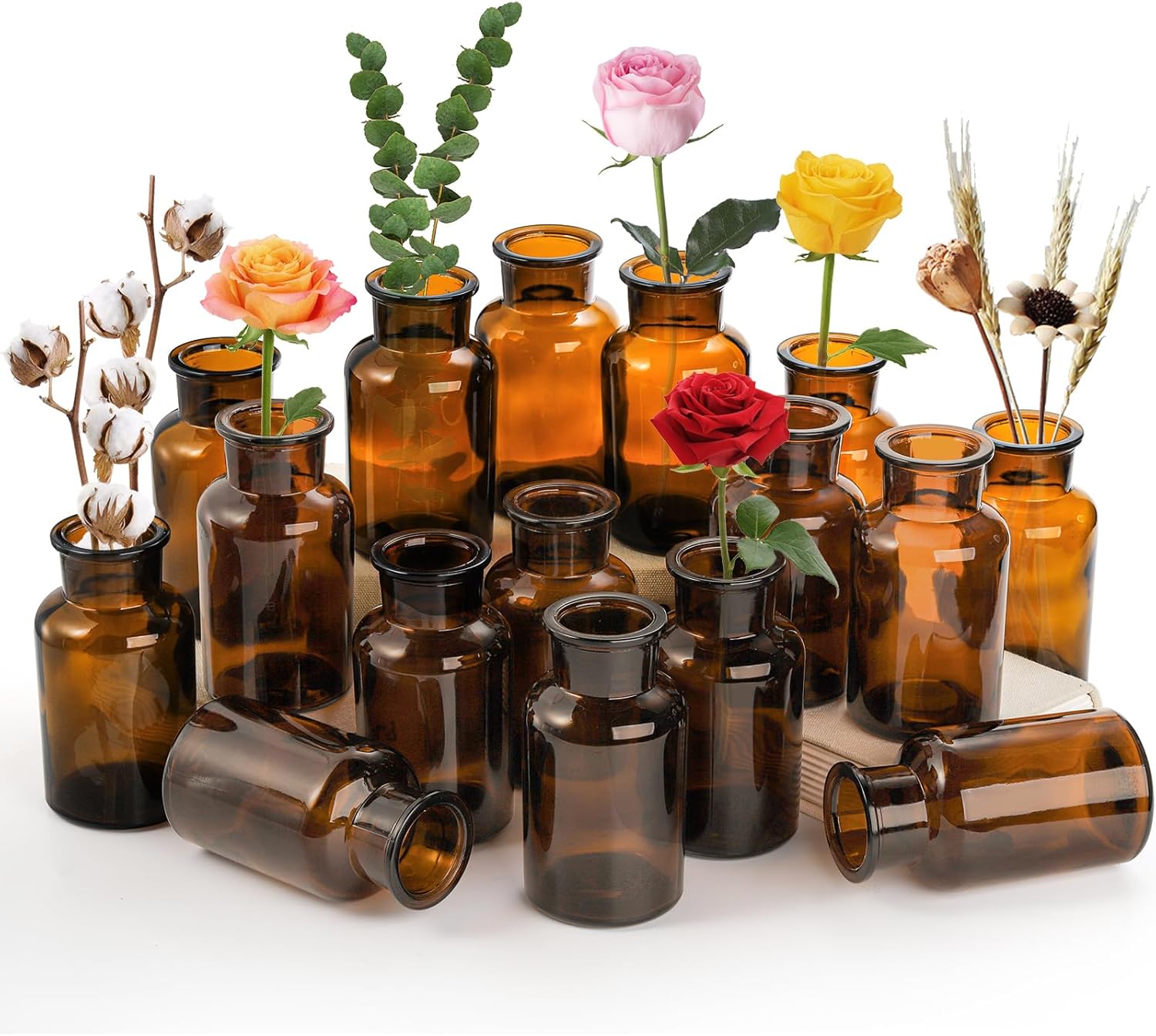 Vintage Boho Glass Vase — Set of 16 — 250 ml