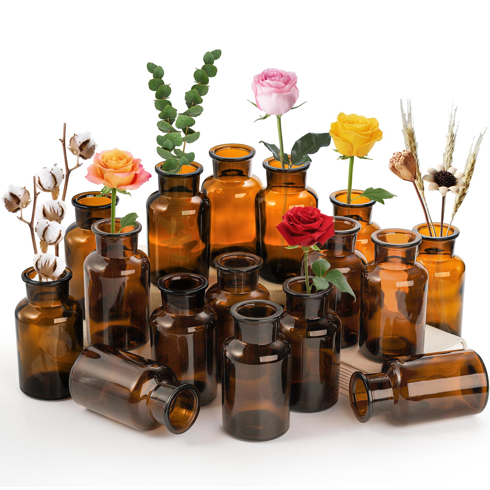 Vintage Boho Glass Vase — Set of 16