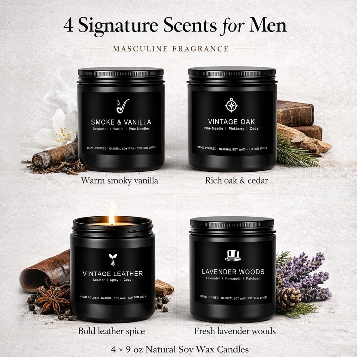 Scented Wood Soy Candle - View 2