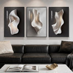 Framed Luxe Black Wall Decor — 36" — 30" H X 20" W X 3pcs