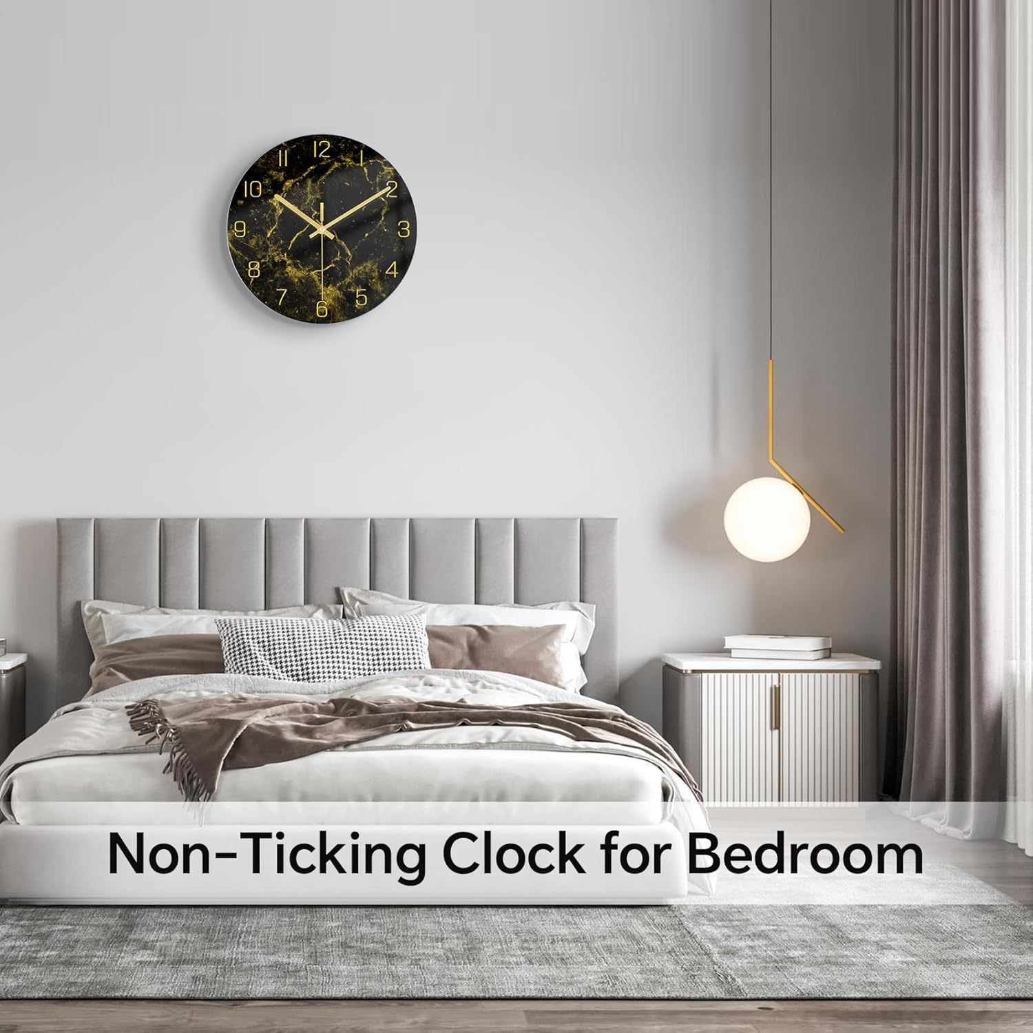 Battery Operated Farmhouse Black Wall Clock — 12" - View 6