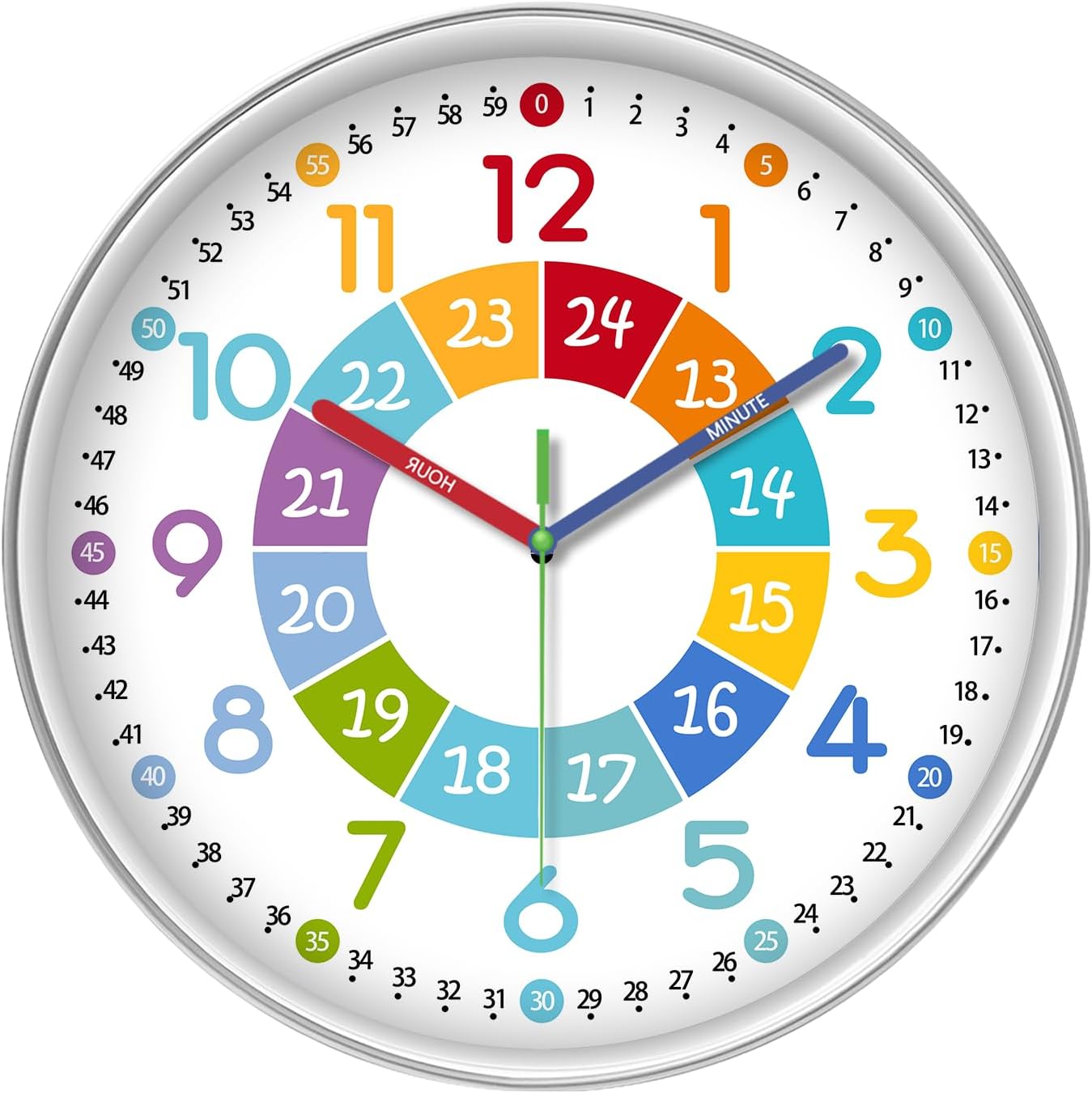 Battery Operated Black Wall Clock — 16" — 14 Inch-1pcs