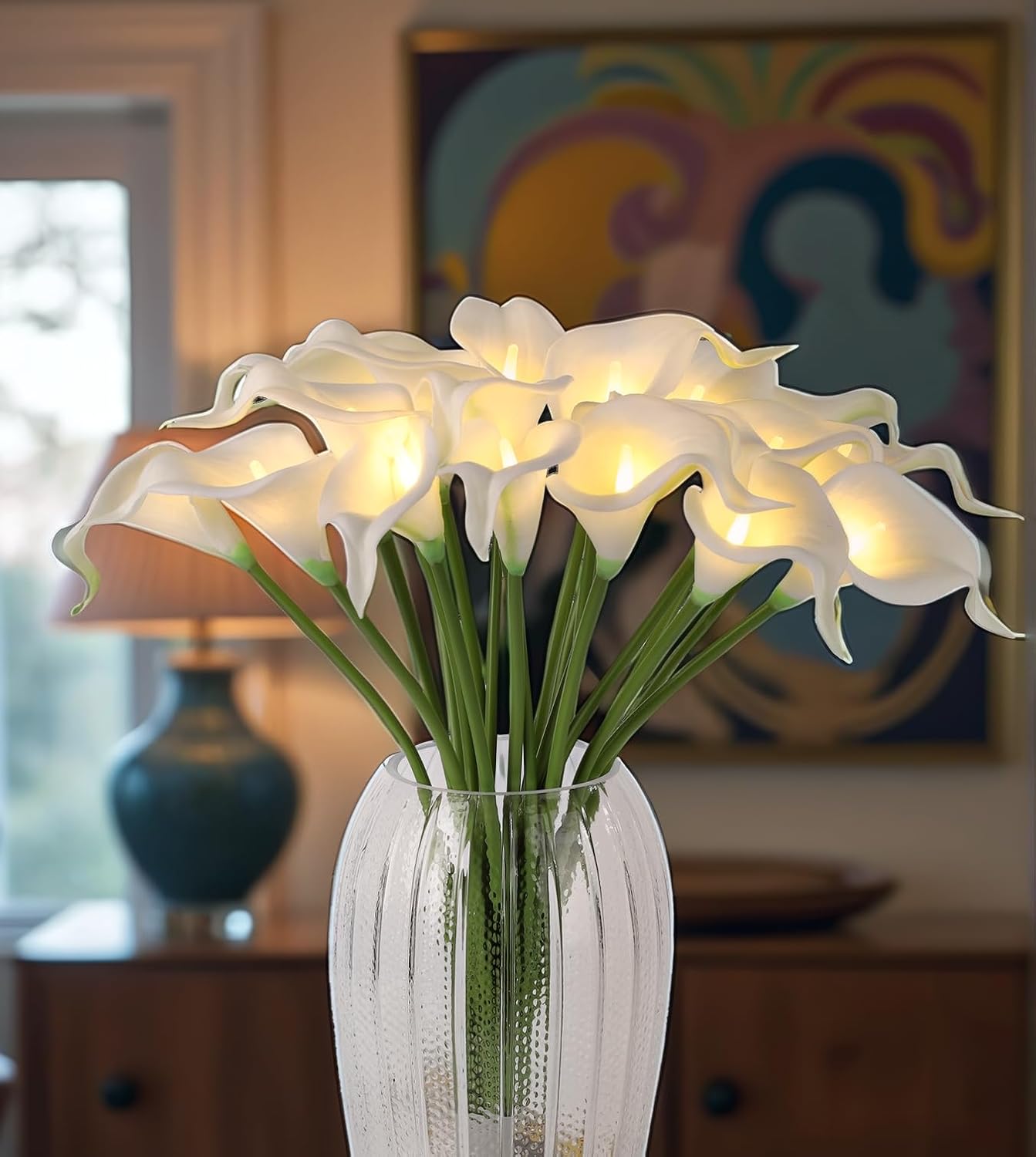 Lighted Blue Artificial Flowers - View 7