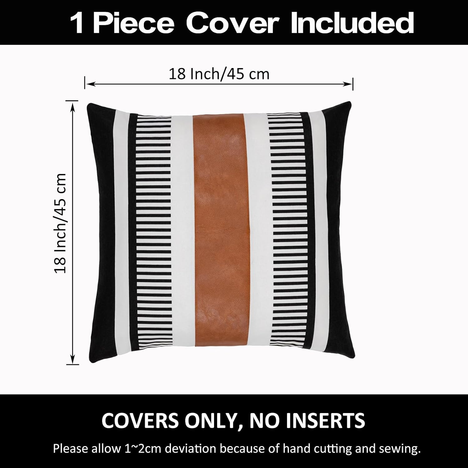 Boho Beige Throw Pillow Cover — 18" - View 3