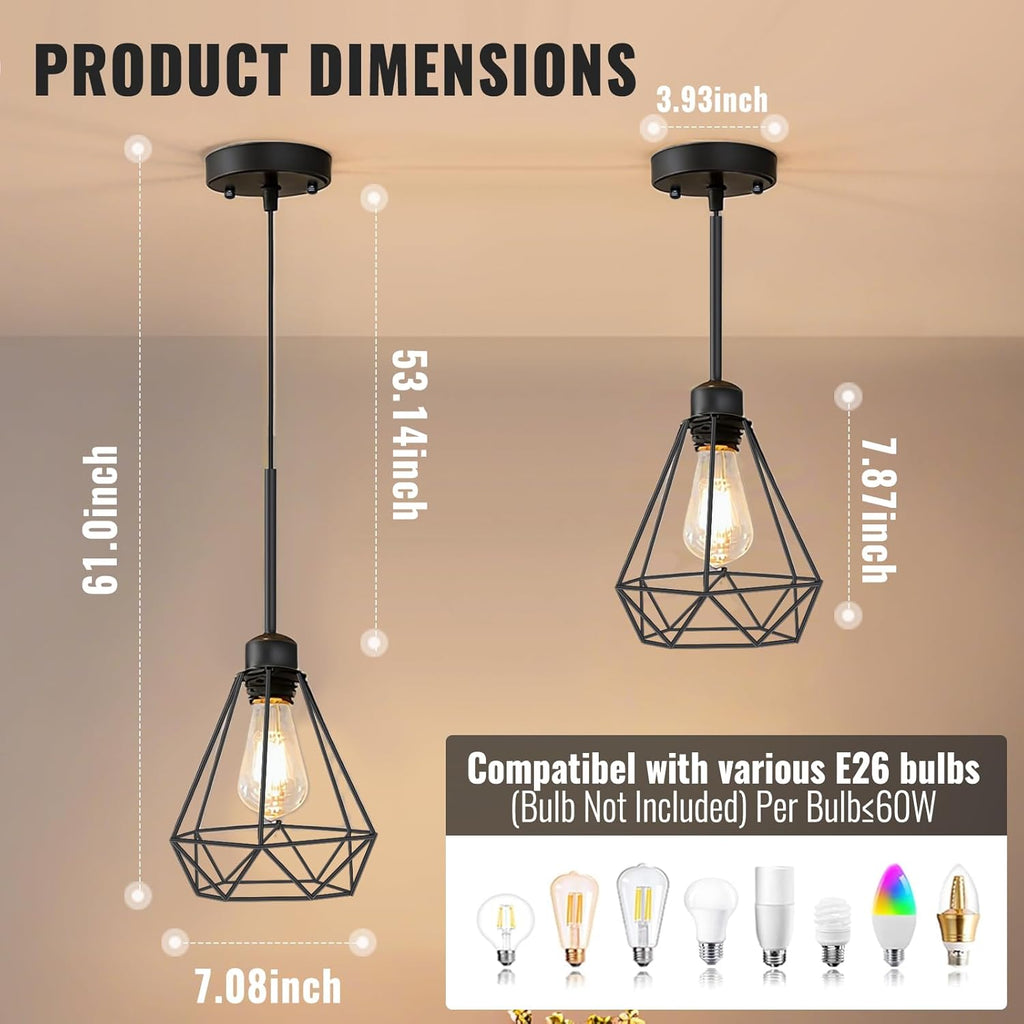 Adjustable Farmhouse Metal Pendant Light — 18" - View 3