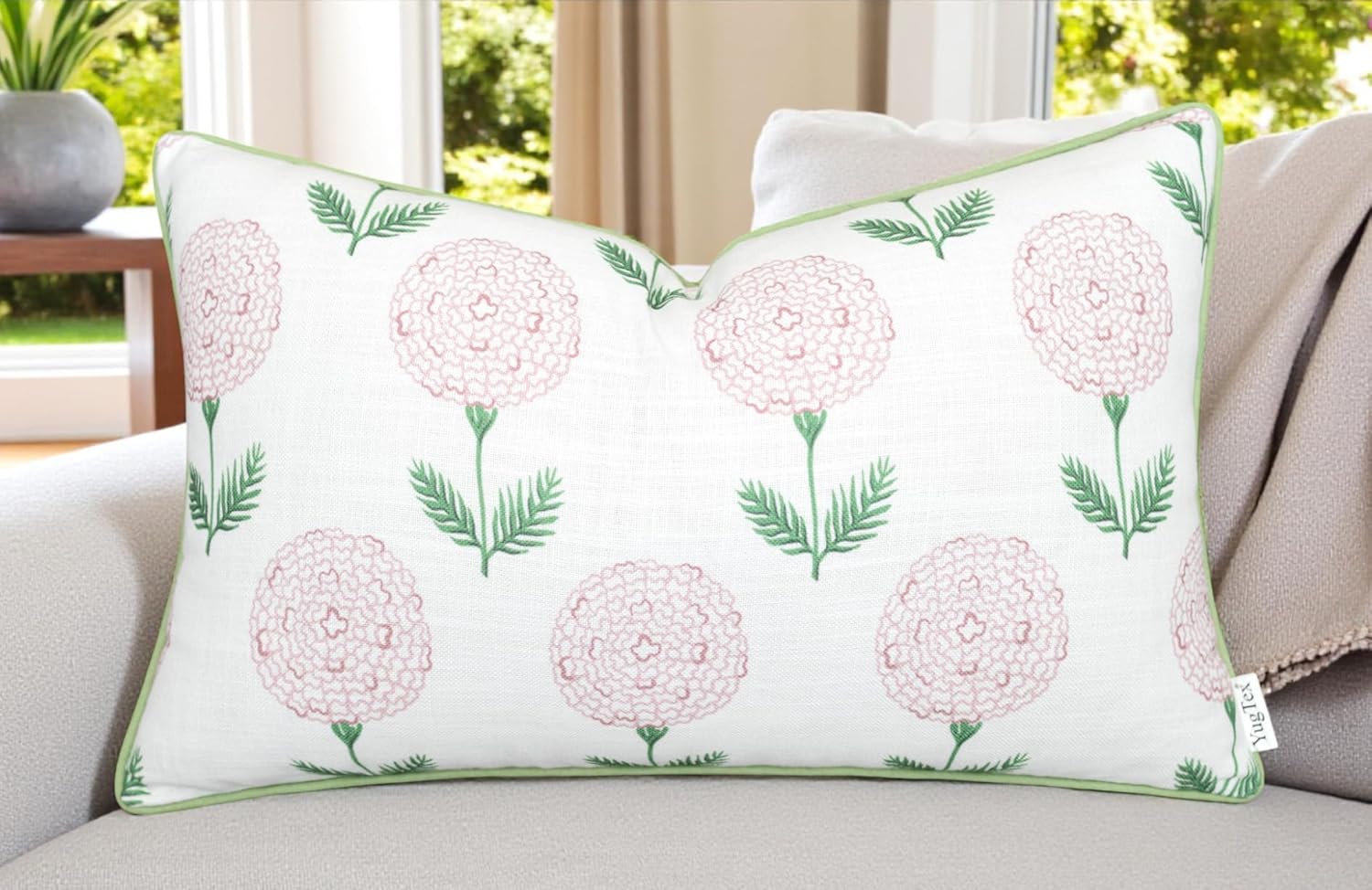Farmhouse Beige Throw Pillow Cover — 20" — 20" x 12" (Pack of 1)