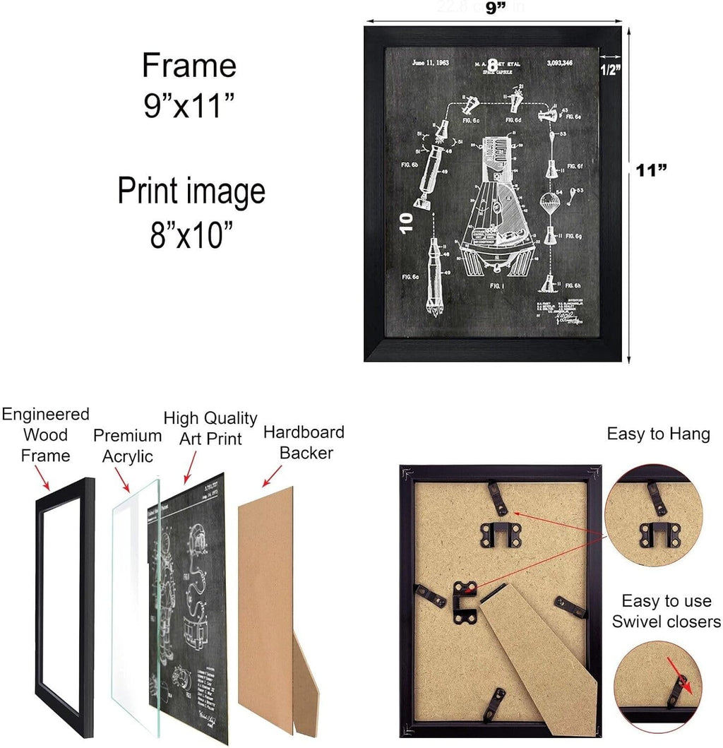 Black Framed Wall Art — 8" - View 2