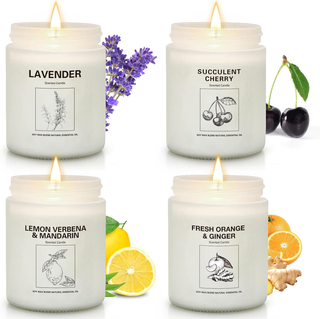 Soy Wax Metal Scented Candle — Lavender/Orange&Ginger/Cherry/Lemon&Mandarin