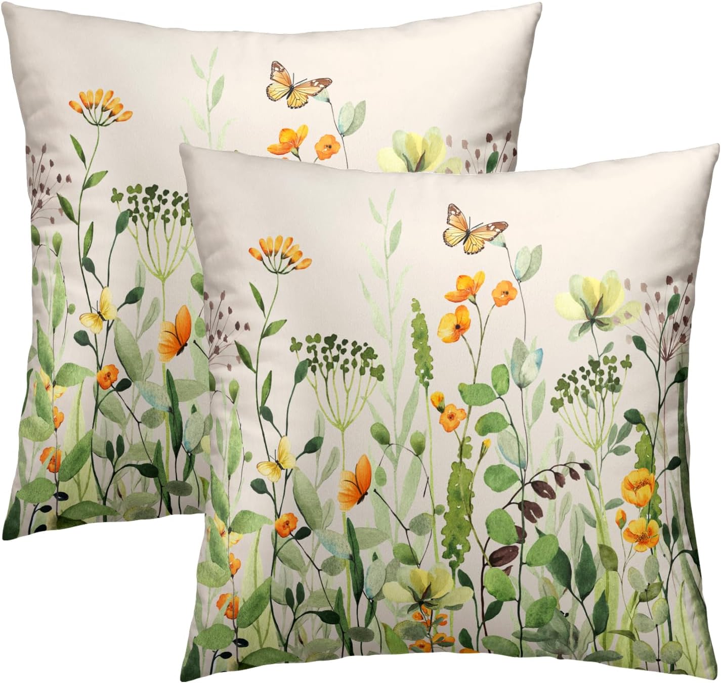 Beige Throw Pillow Cover — 18" — 20" x 20" (Pack of 2)