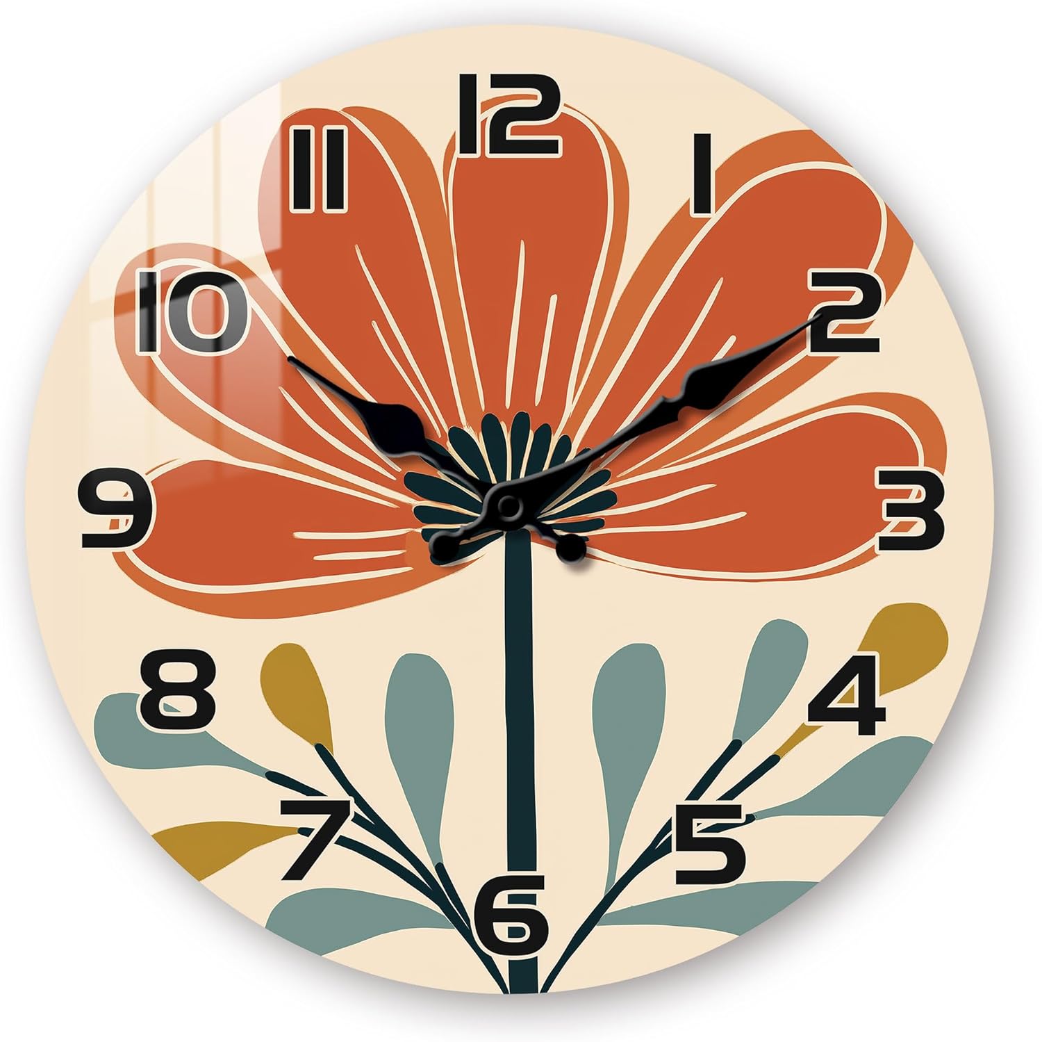 Battery Operated Boho Orange Wall Clock — 16" — Boho Orange
