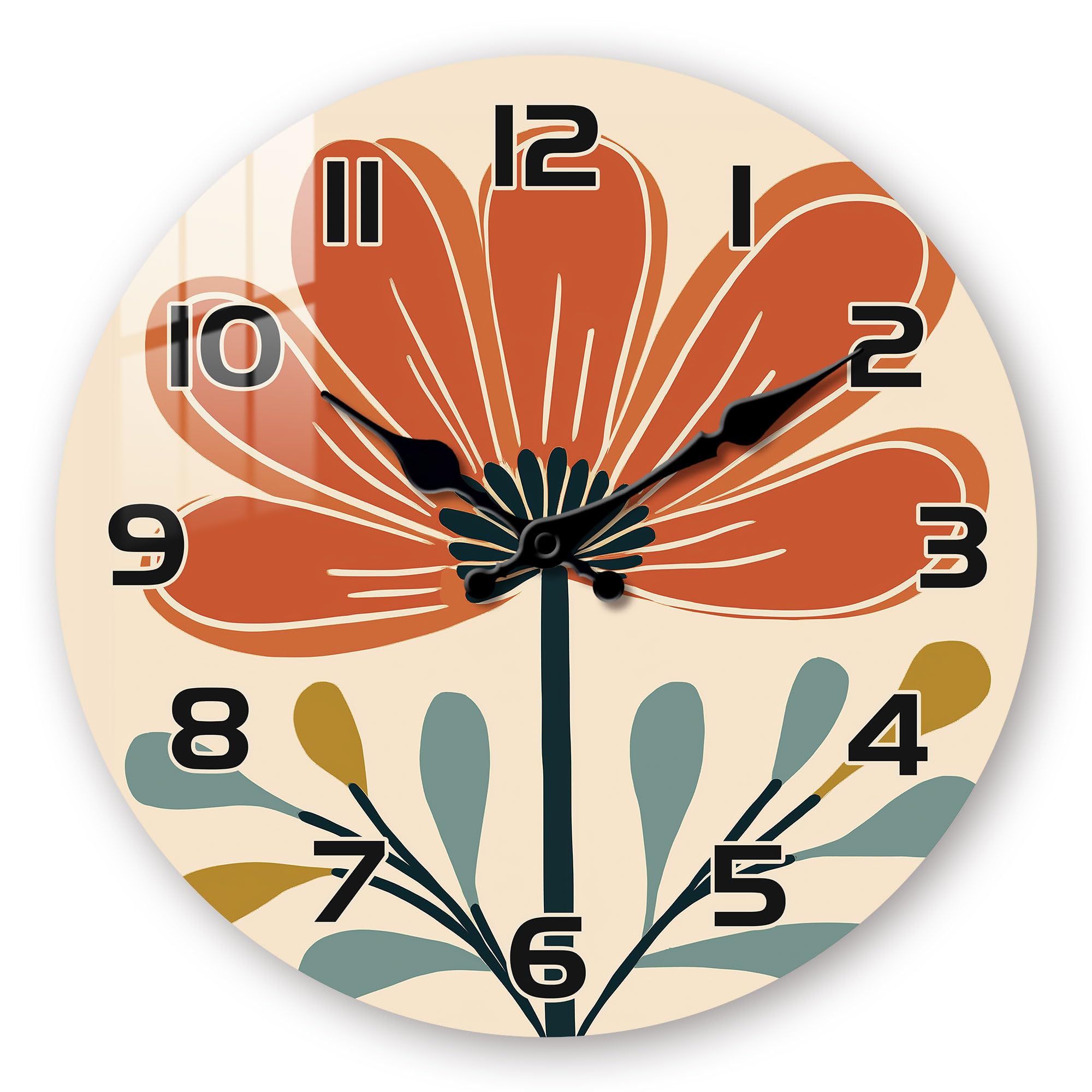 Battery Operated Boho Orange Wall Clock — 16"