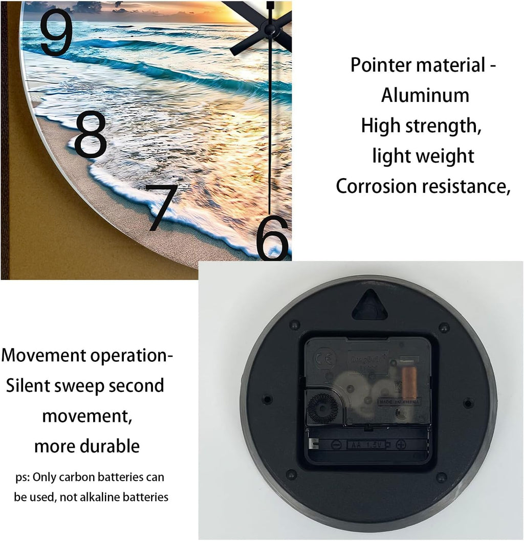Battery Operated Blue Wall Clock — 16" - View 7