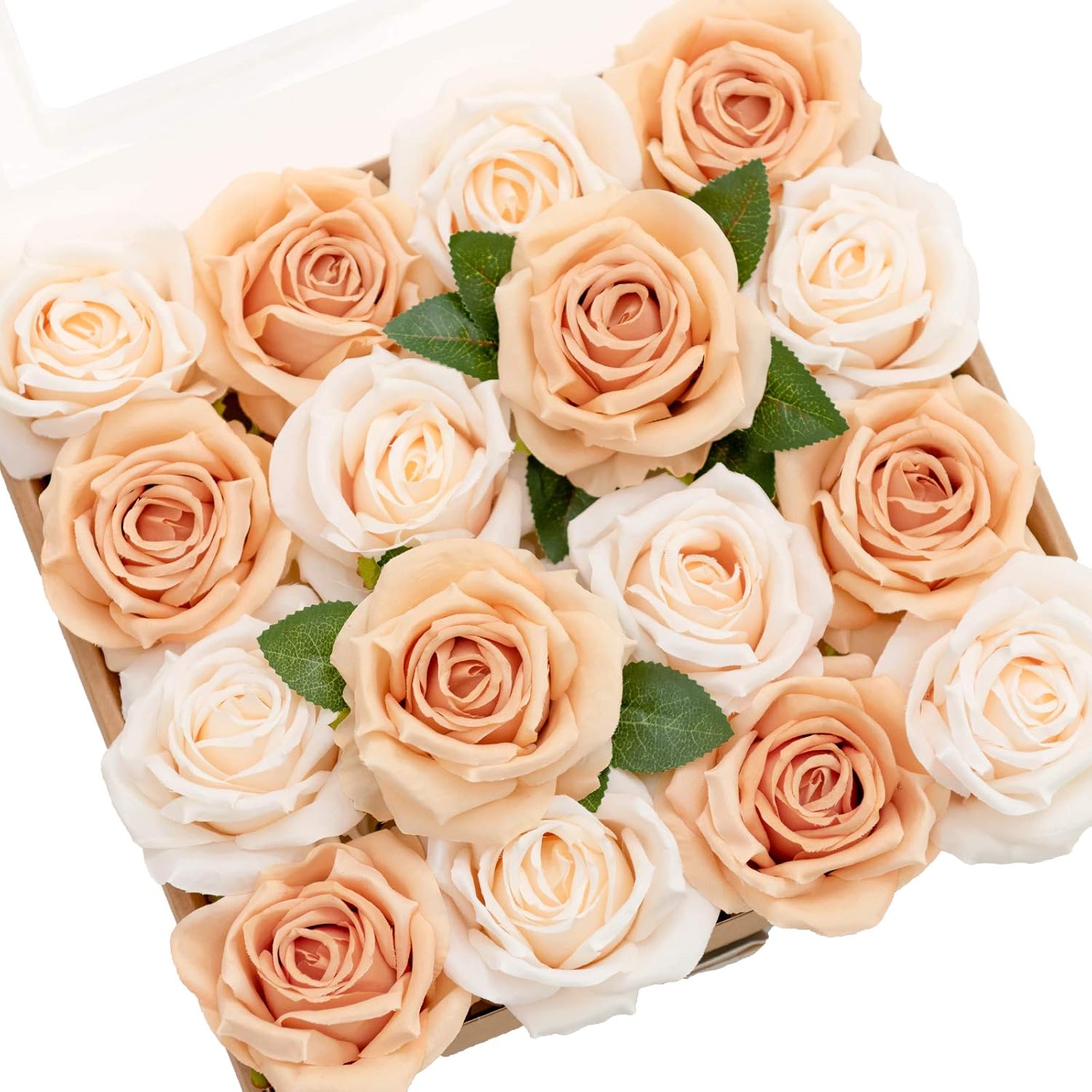 Beige Artificial Flowers — 3.5" — Cream & French Orange