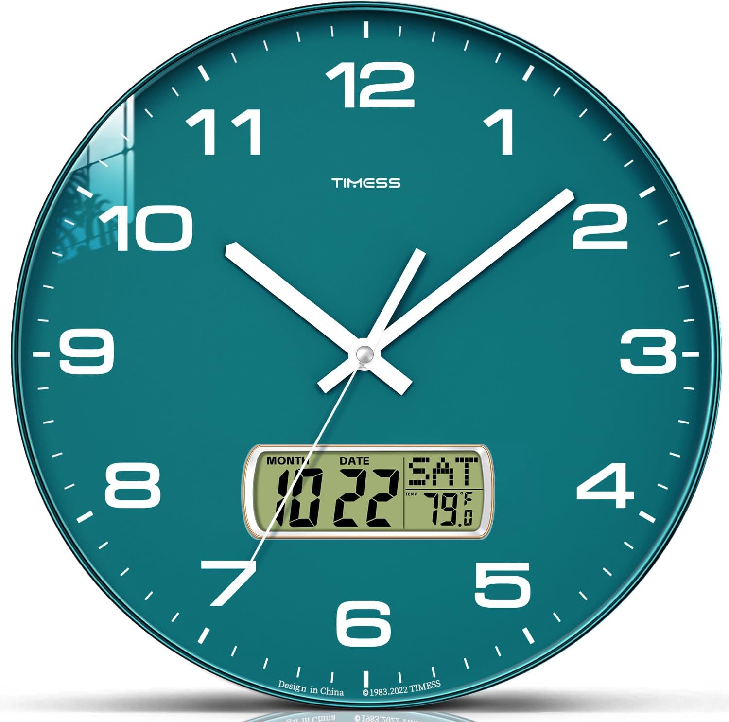 Battery Operated Luxe Black Wall Clock — 14" — 12 Inch