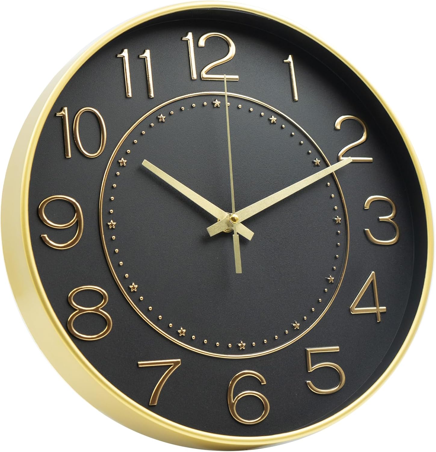 Battery Operated Luxe Black Wall Clock — 10" — 12 Inch