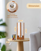 Linen Modern Beige Bedside Lamp — 13.5" - View 5