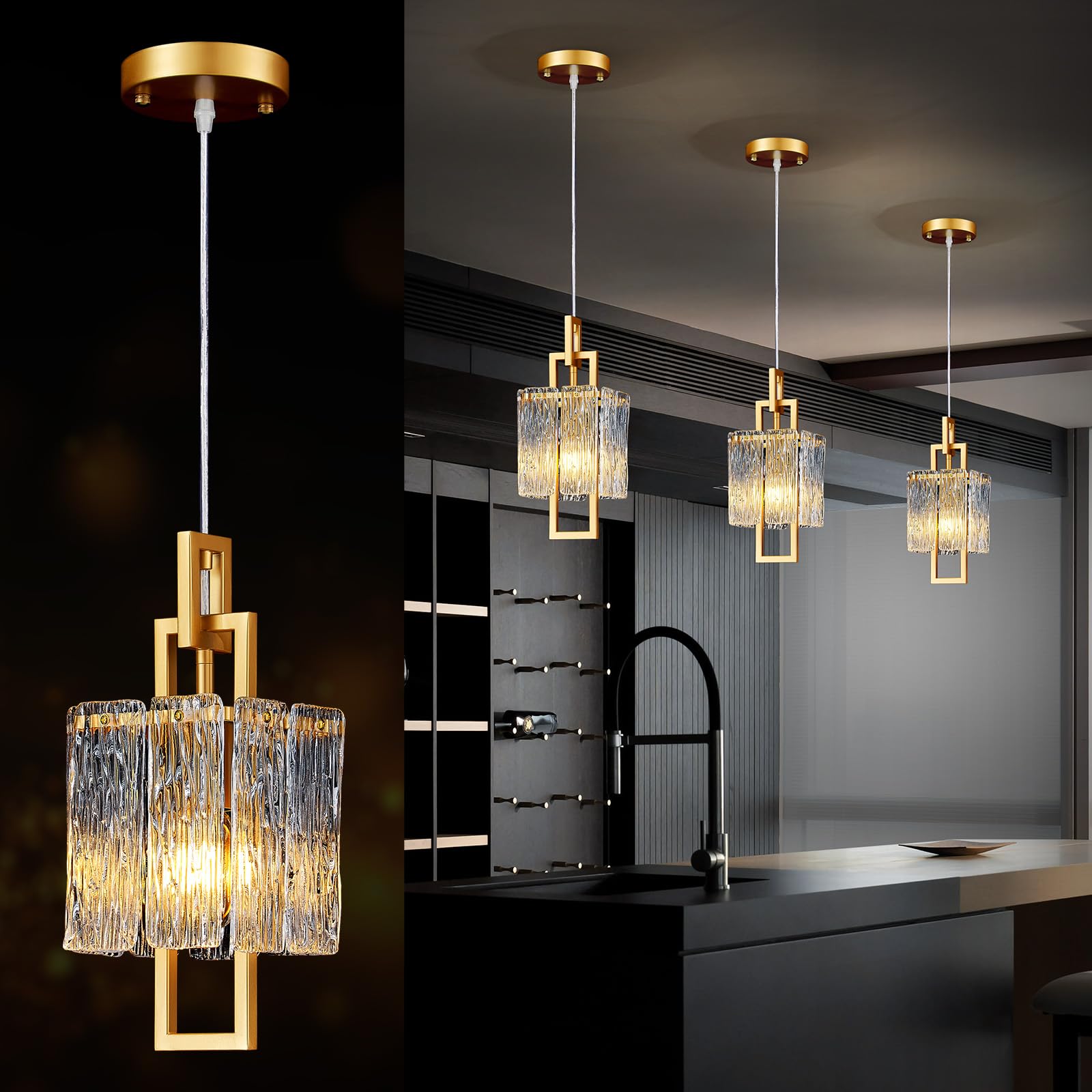 Luxe Black Chandelier — 6"