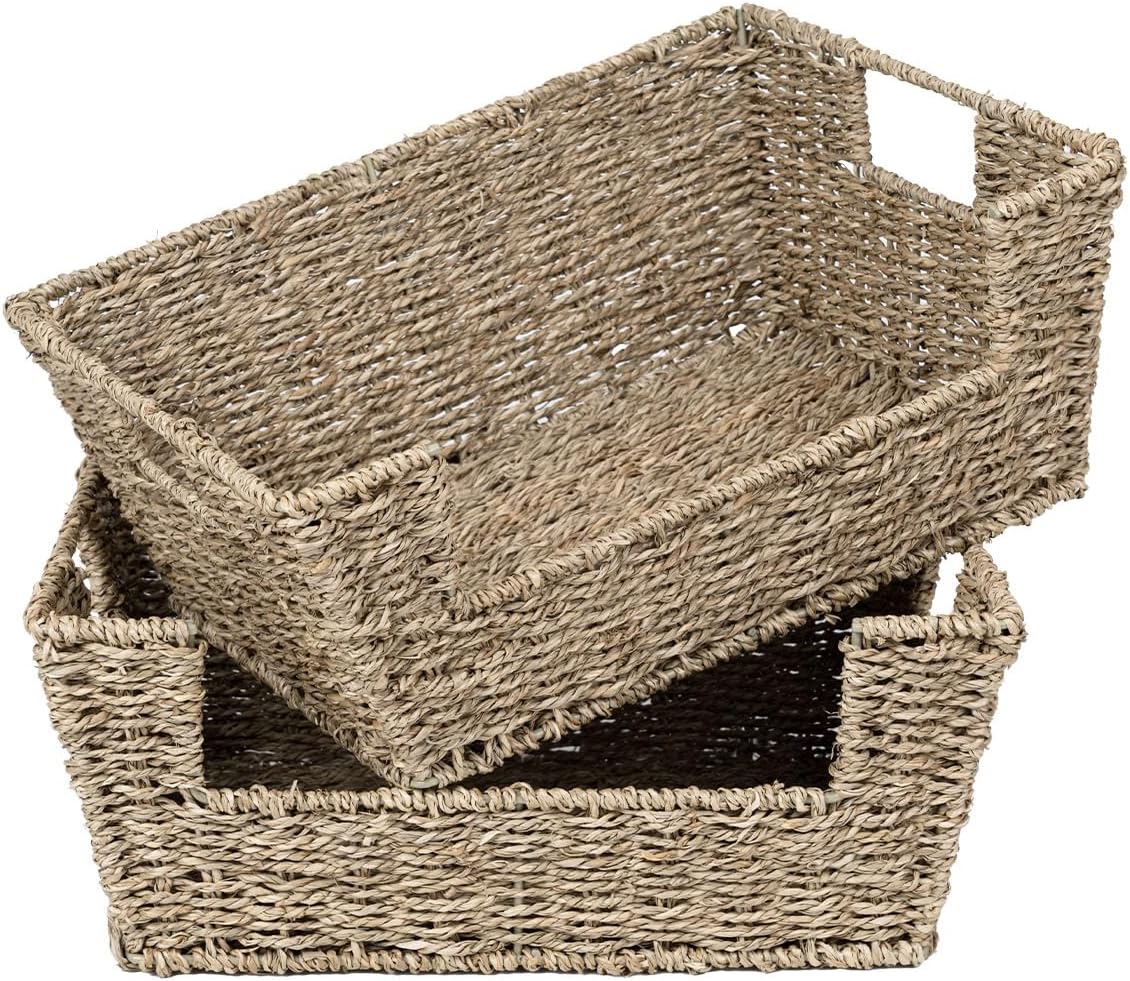 Beige Storage Basket — 5" — Natural(Seagrass)