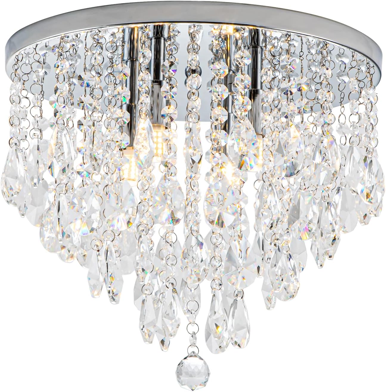 Luxe Glass Chandelier — 3-Light — 14 Inches