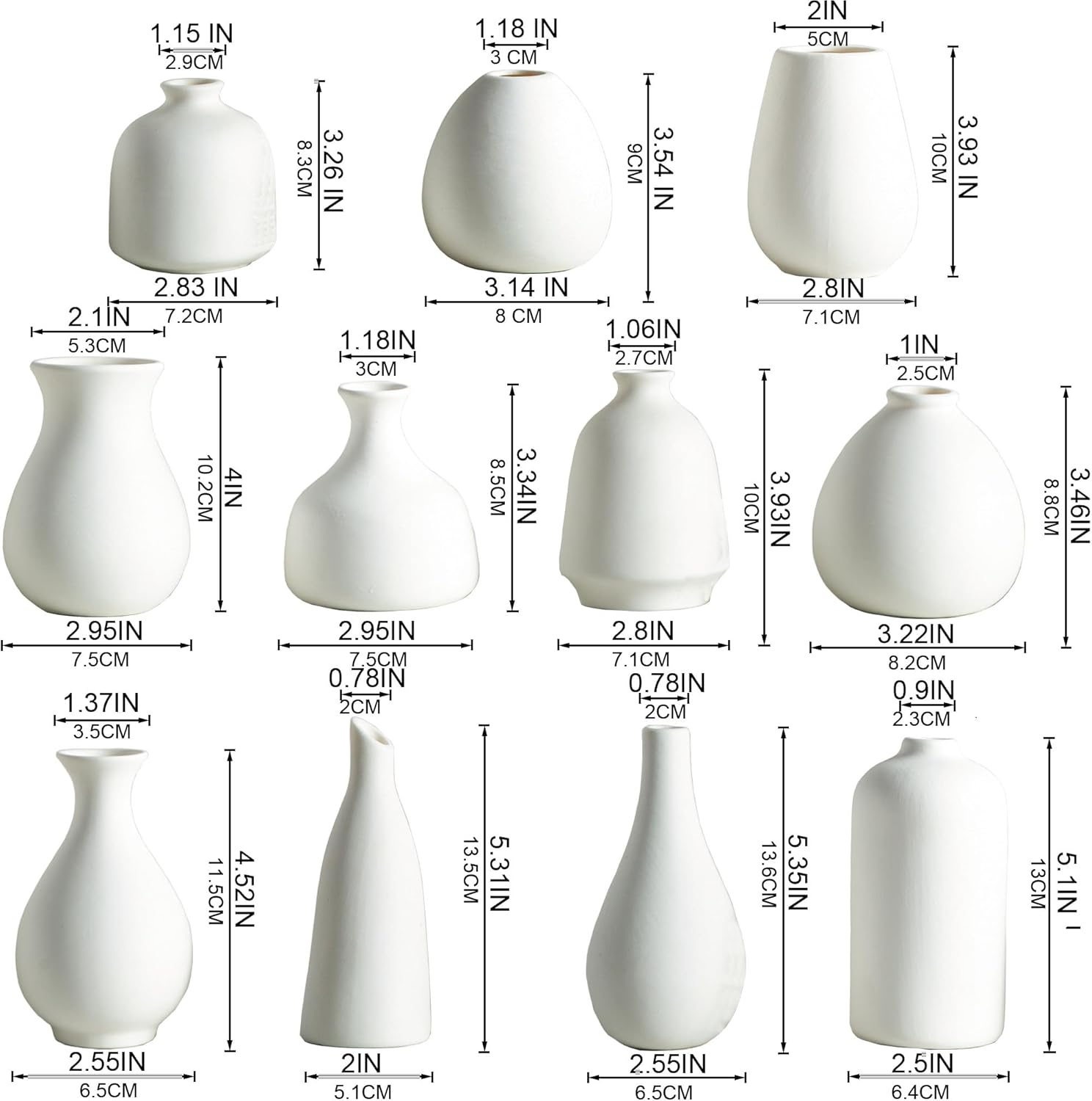 Boho Black Vase Set — Set of 11 - View 3