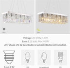 Rectangular Luxe Silver Chandelier — 6-Light - View 5