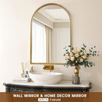 Antique Farmhouse Beige Wall Mirror — 30" - View 2