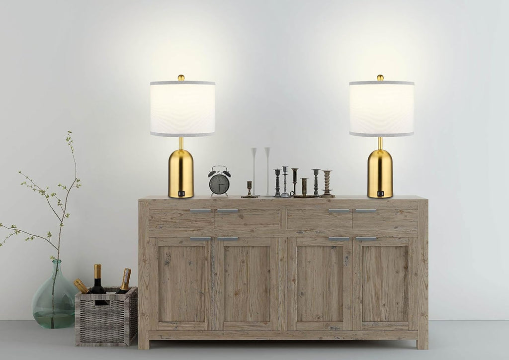 USB Luxe Gold Bedside Lamp - View 4