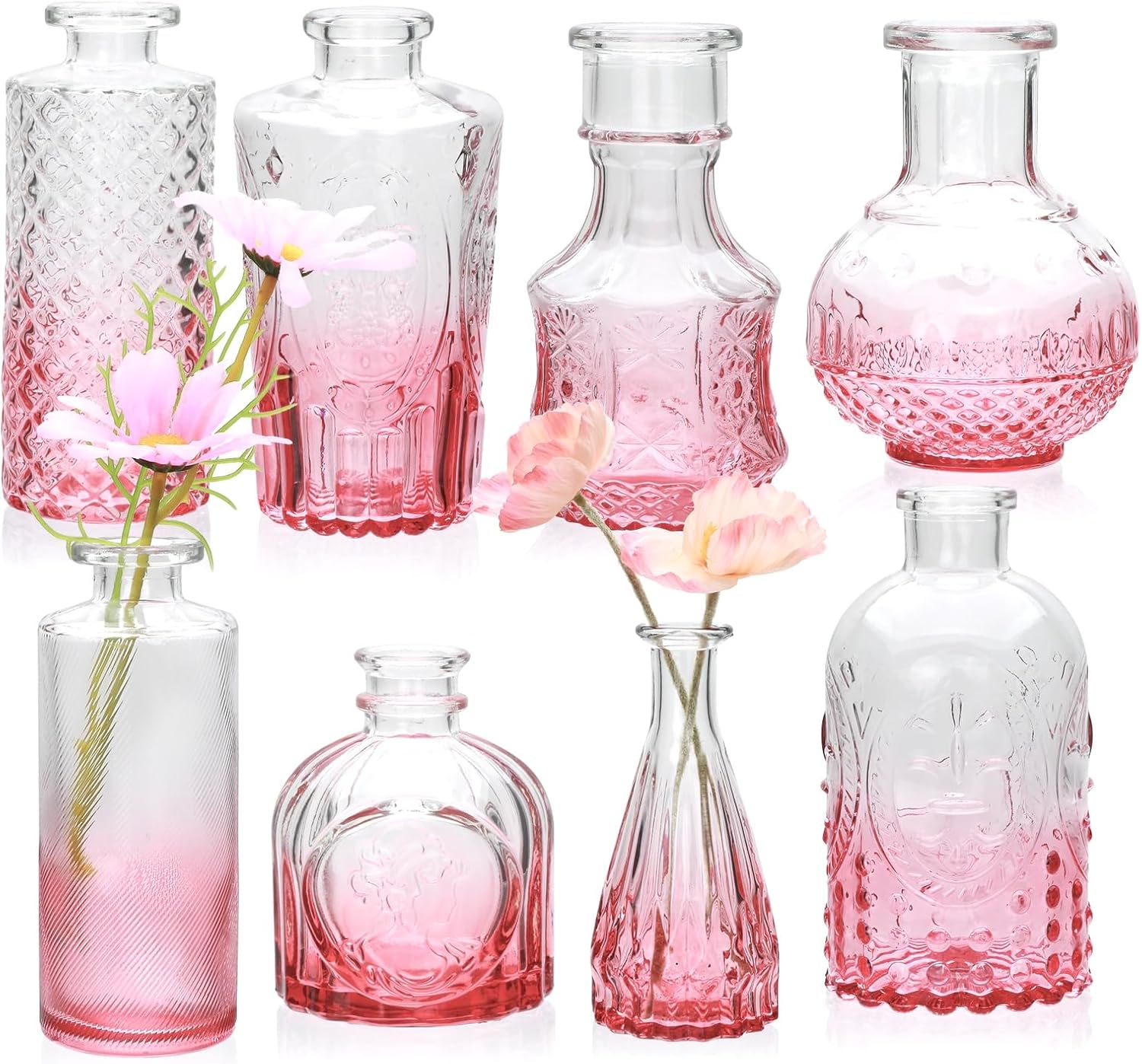 Farmhouse Black Flower Vase — Set of 32 — Pink