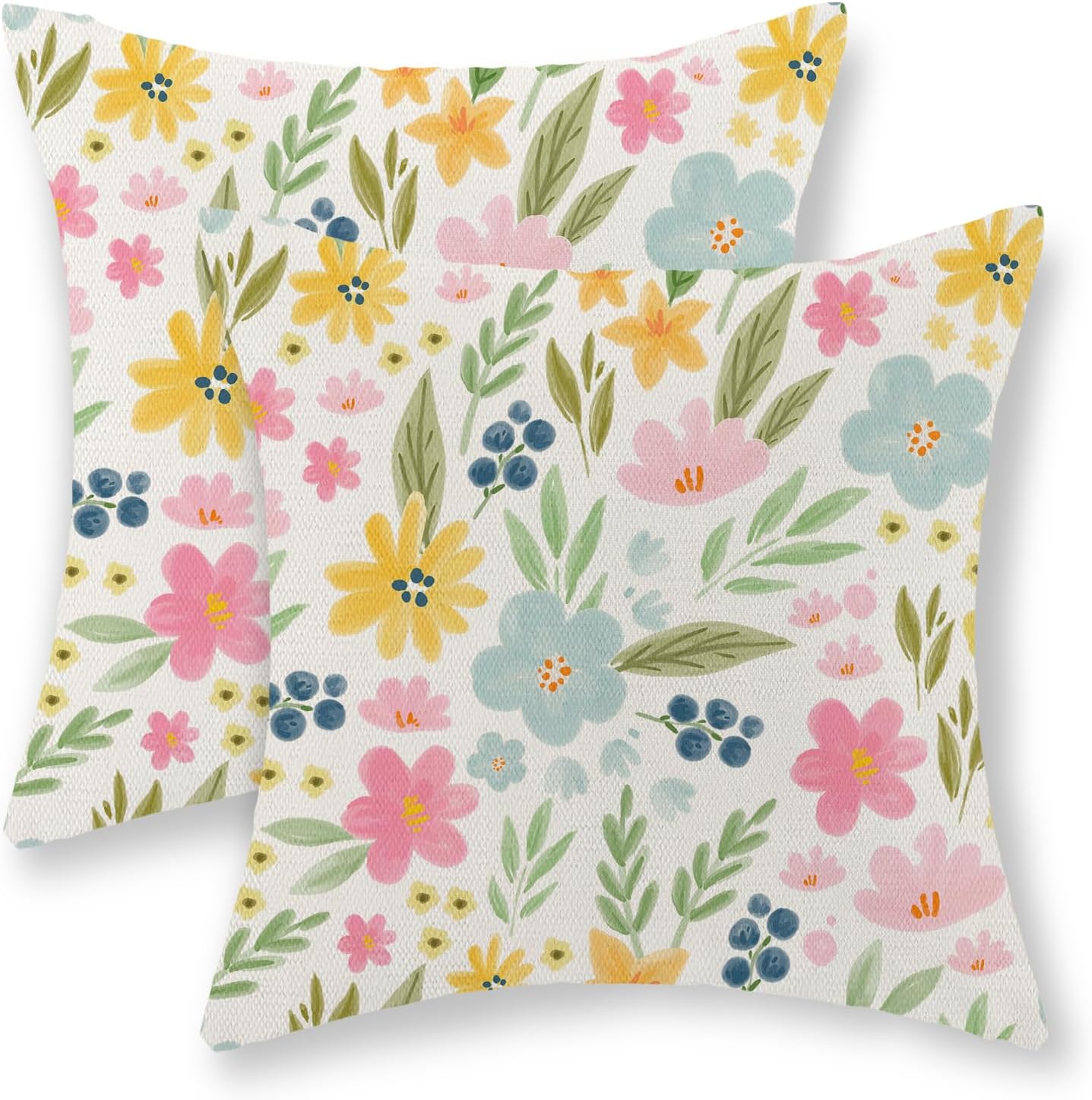Linen Boho Beige Pillow Cover — 18" — 24" x 24" (Pack of 2)