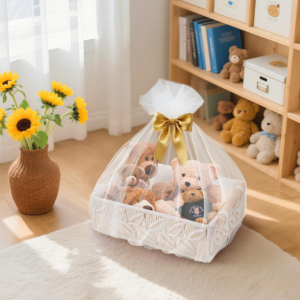Boho Wood Storage Basket — Set of 3 - View 6