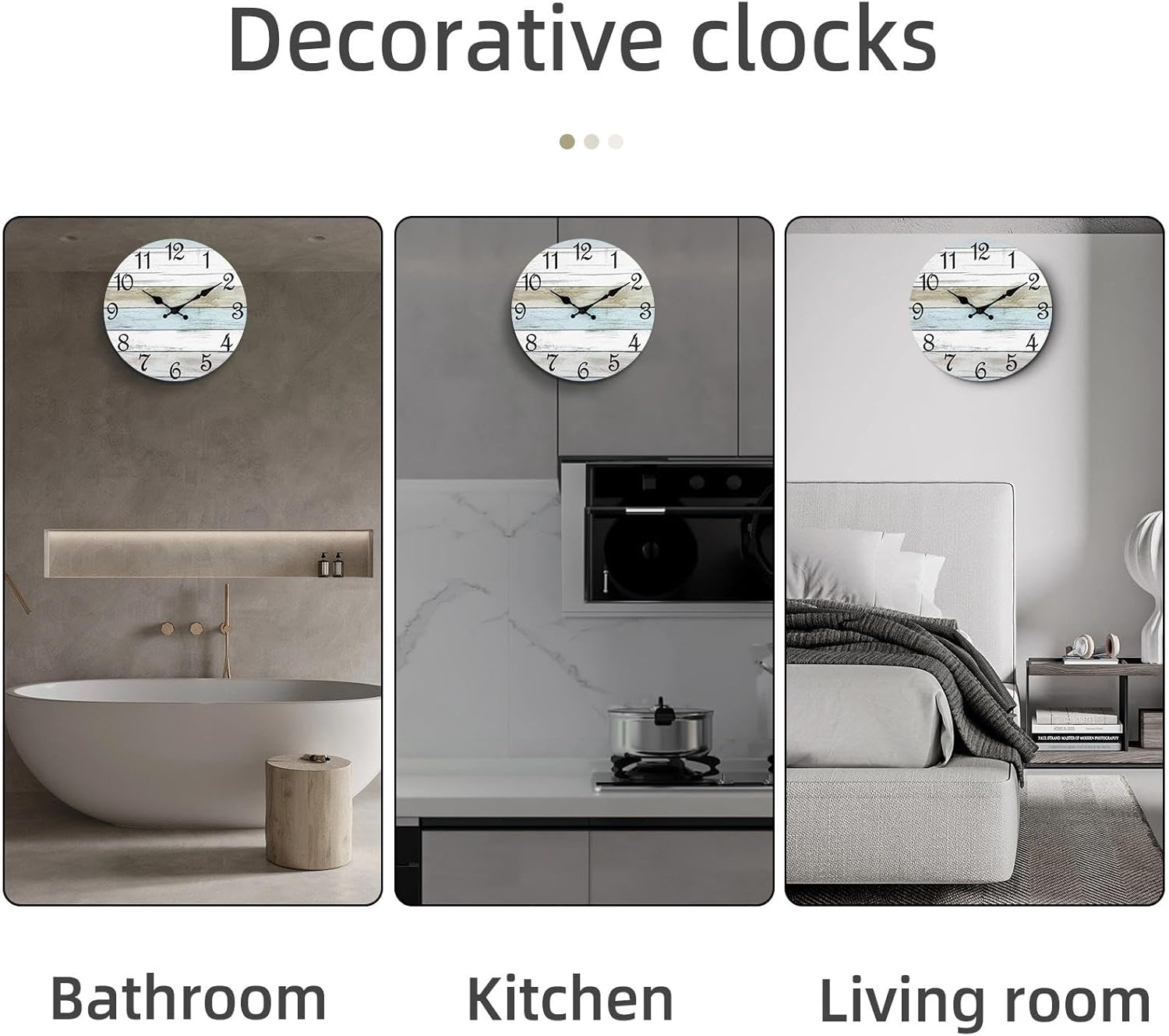 Battery Operated Blue Wall Clock — 18" - View 5