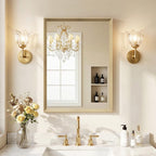 Framed Farmhouse Gold Wall Mirror — 30"