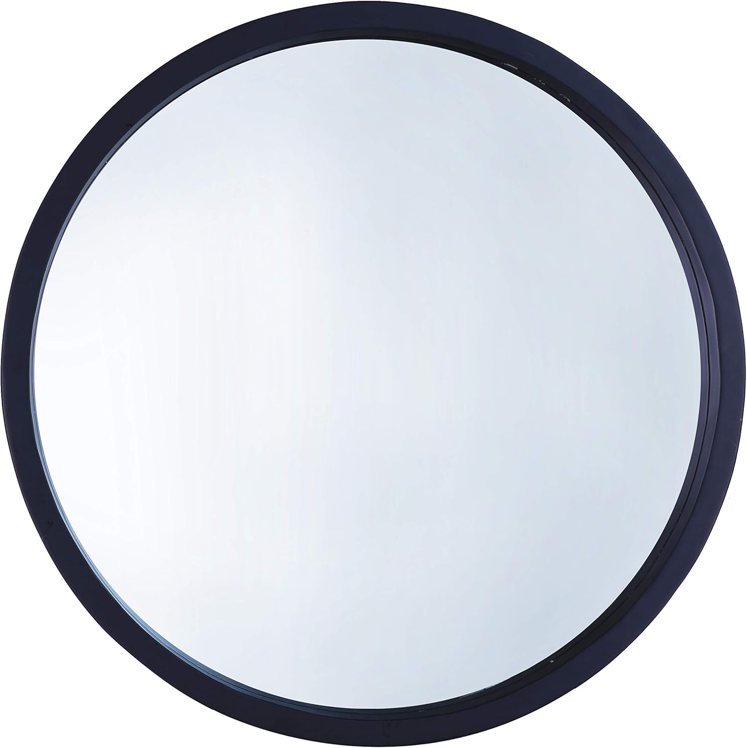 Farmhouse Beige Round Mirror — 22" — Black