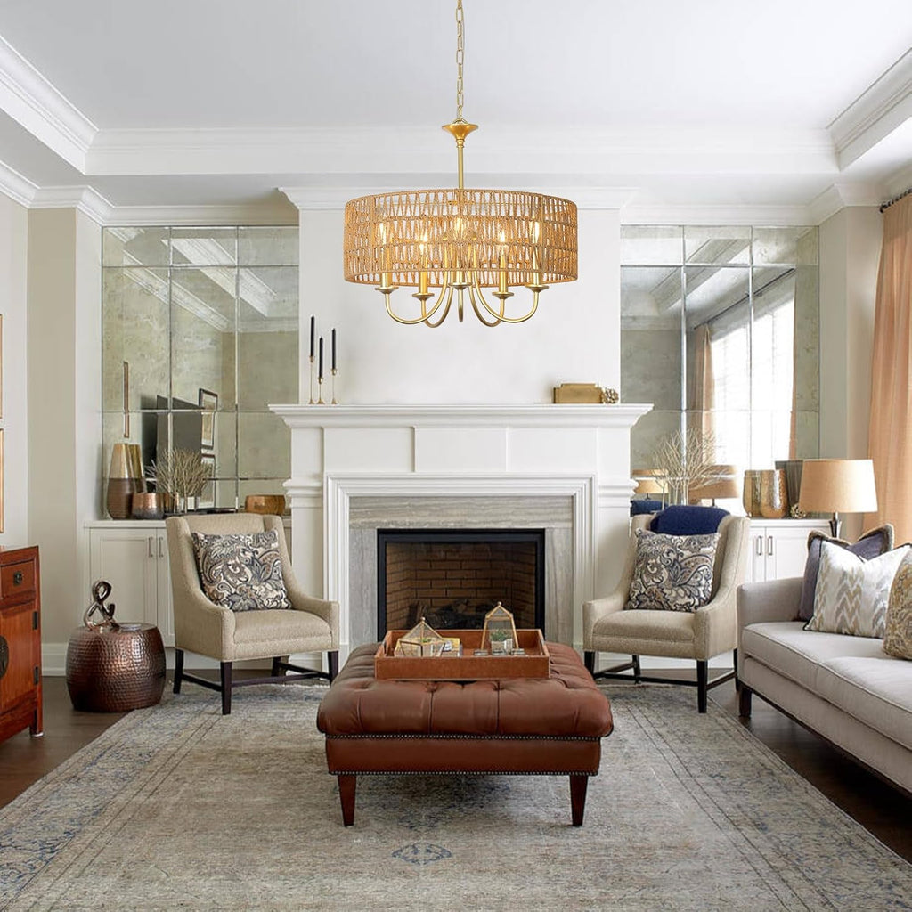 Boho Black Chandelier — 5-Light - View 6