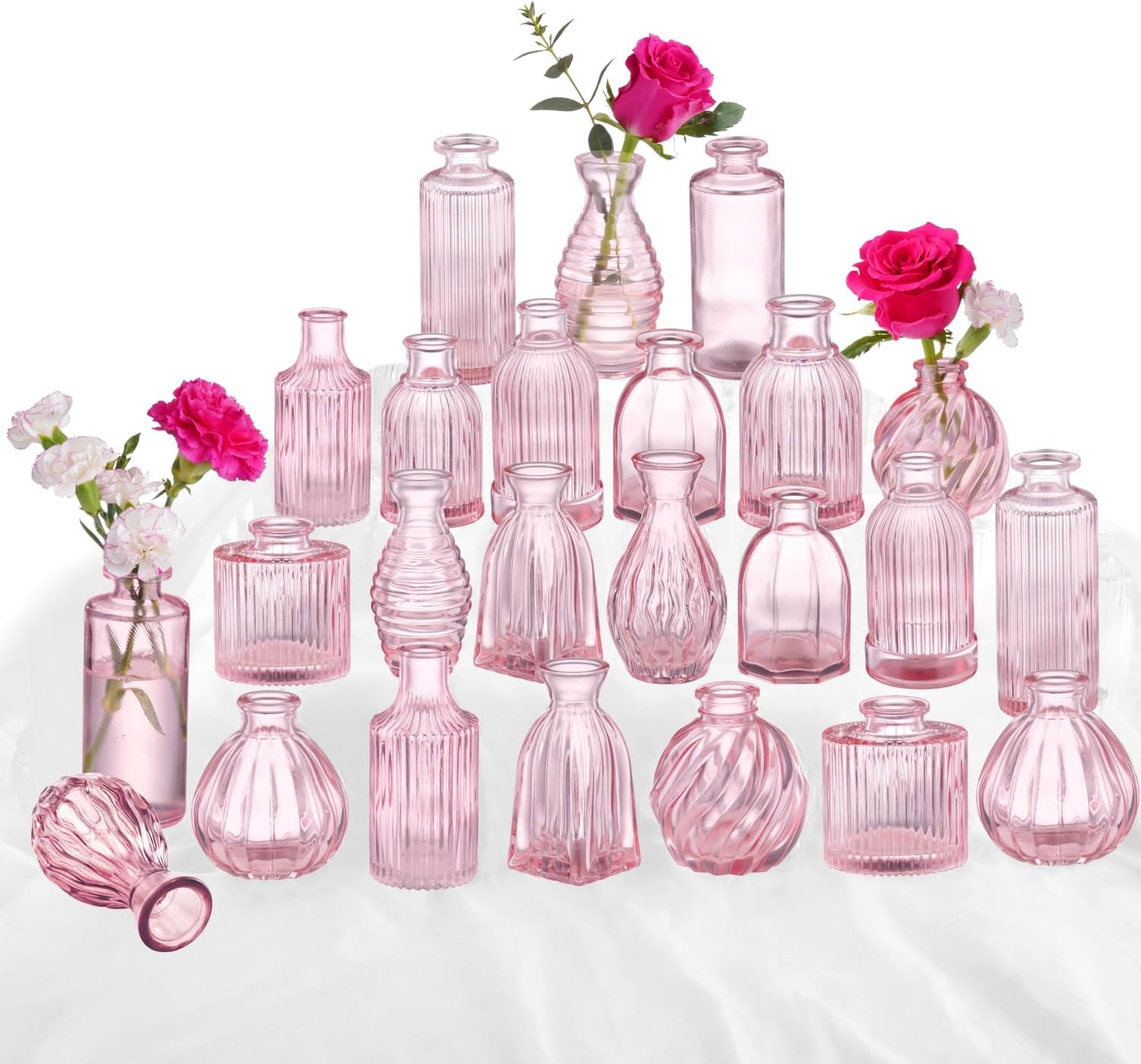 Vintage Farmhouse Black Flower Vase — Pink