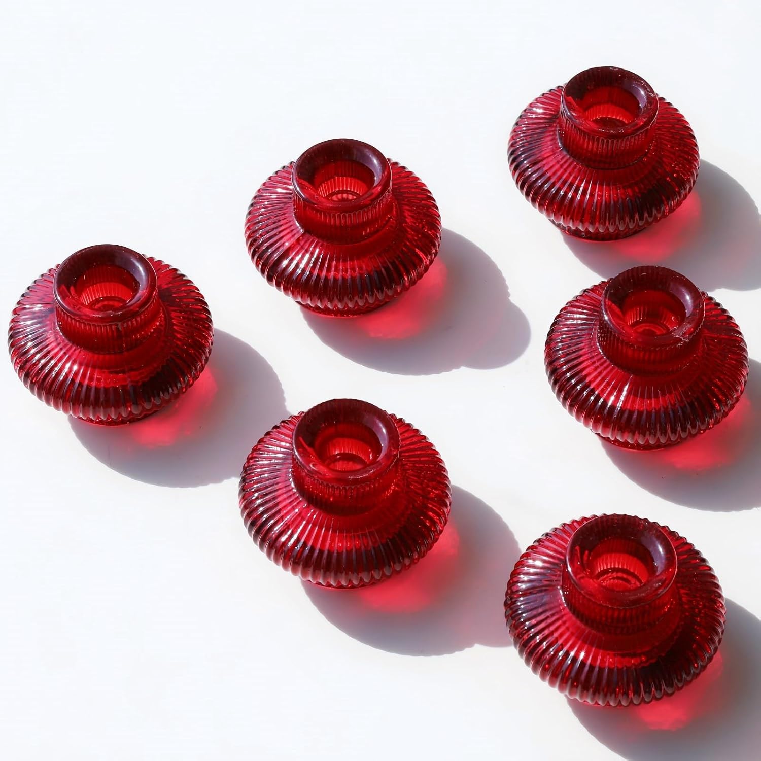 Brown Candle — Set of 6 — Red
