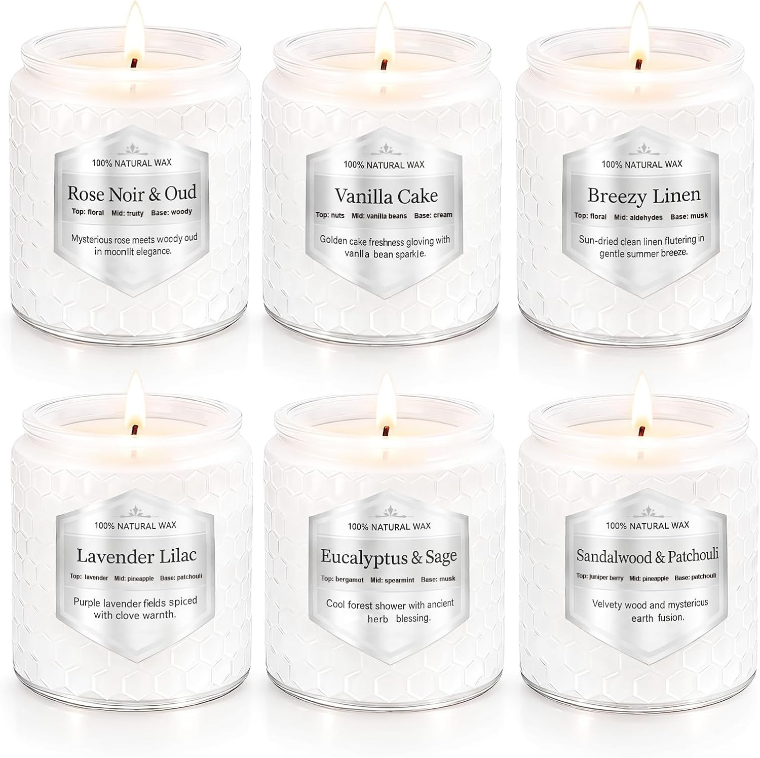 Scented Blue Candle — White