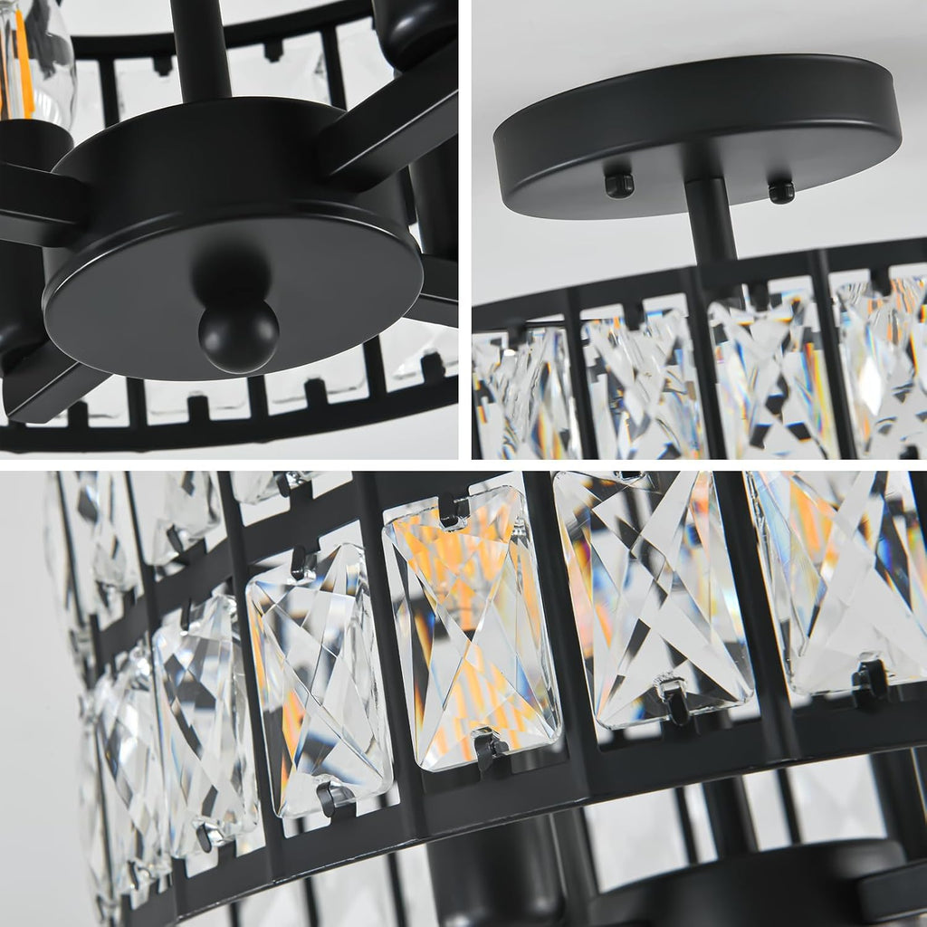 Luxe Black Chandelier — 12.6" - View 3